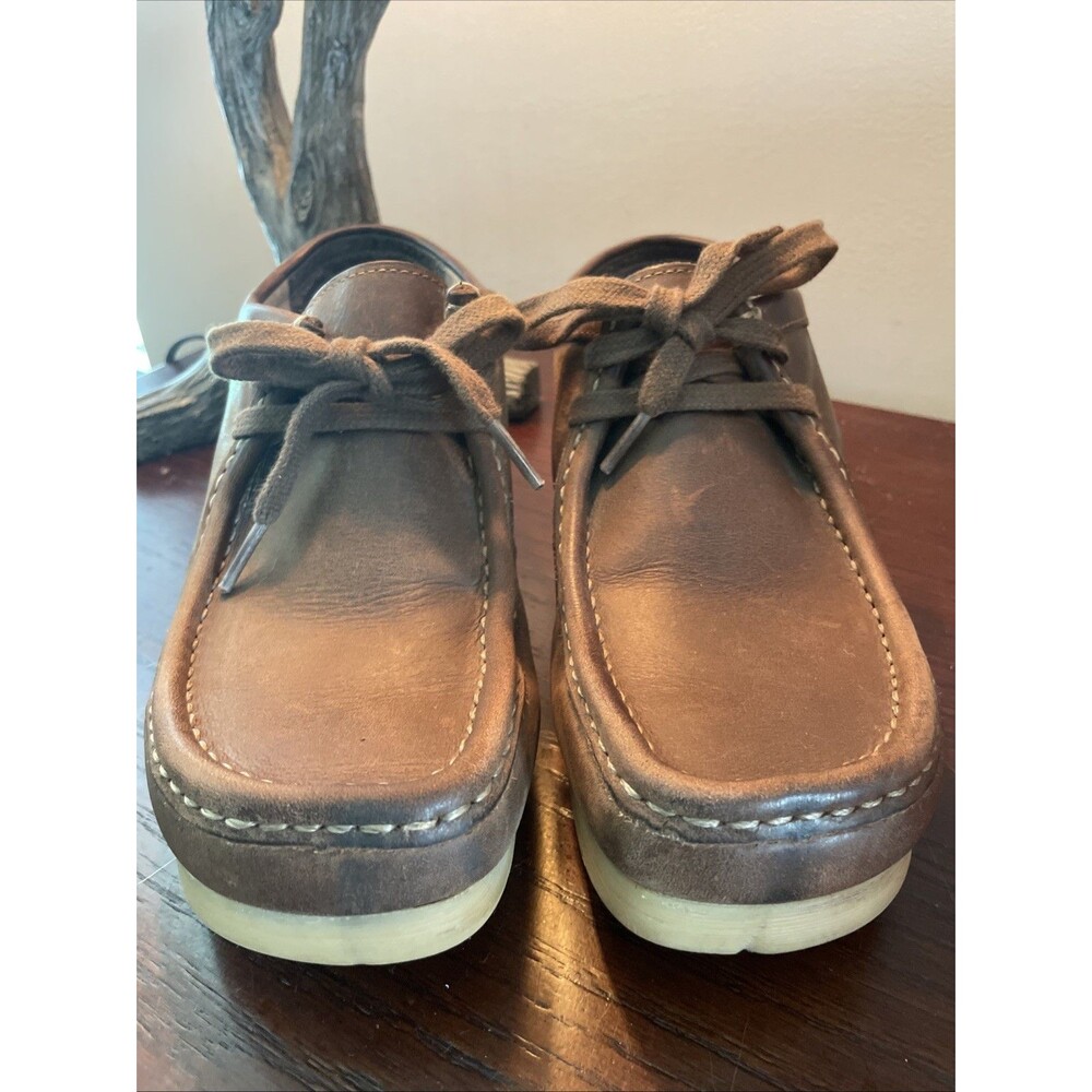 Clarks Original Wallabee Boot Beeswax Leather Brown Ankle Shoe Men 7.5 (W9 EU40)